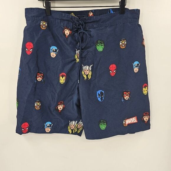 Marvel Avengers swim shorts trunks xl blue summer vacation - Picture 1 of 3